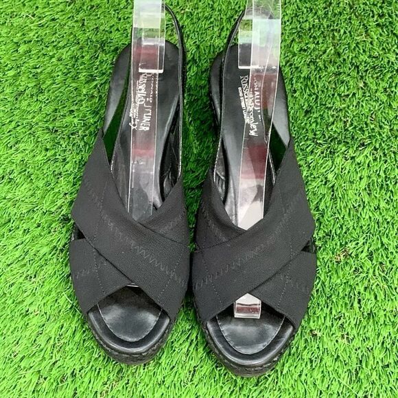 Donald J. Pliner Slingback Woven Wedge Sandals. - Picture 3 of 11